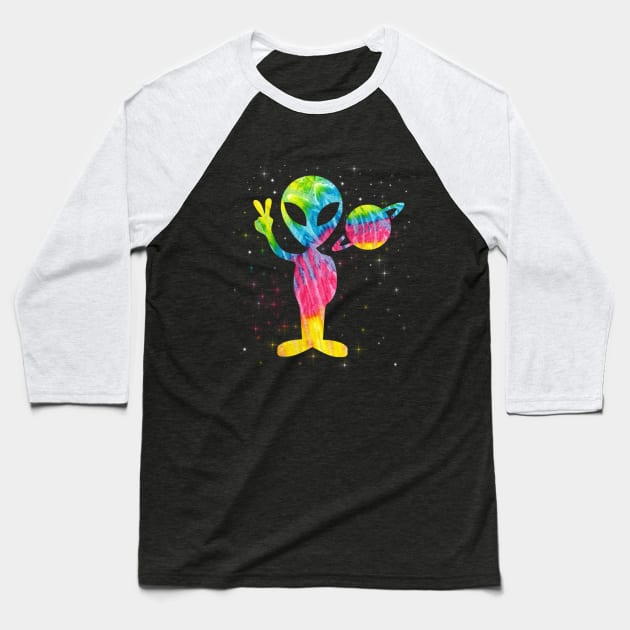 Alien Peace Sign Shirt Baseball T-Shirt by Namio